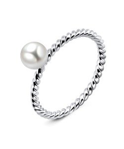 Pearl Twisted Silver Rings NSR-513